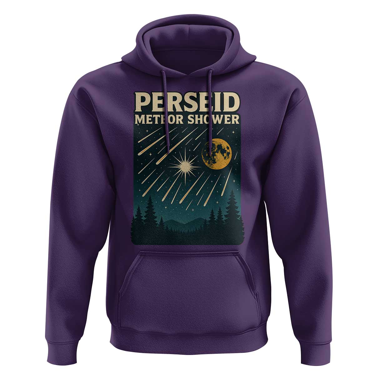 Vintage Perseid Meteor Shower Observer Hoodie Retro Celestial Stargazing Graphic