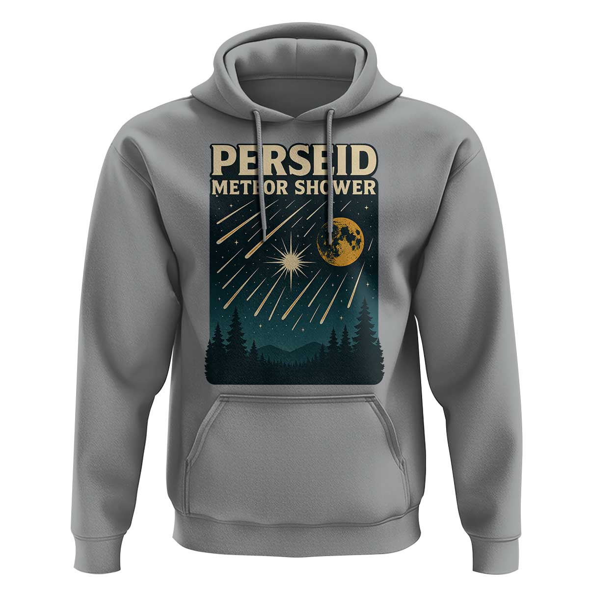Vintage Perseid Meteor Shower Observer Hoodie Retro Celestial Stargazing Graphic