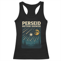 Vintage Perseid Meteor Shower Observer Racerback Tank Top Retro Celestial Stargazing Graphic