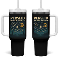 Vintage Perseid Meteor Shower Observer Tumbler With Handle Retro Celestial Stargazing Graphic