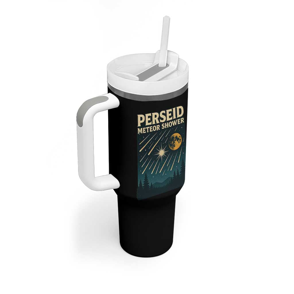 Vintage Perseid Meteor Shower Observer Tumbler With Handle Retro Celestial Stargazing Graphic