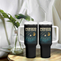 Vintage Perseid Meteor Shower Observer Tumbler With Handle Retro Celestial Stargazing Graphic