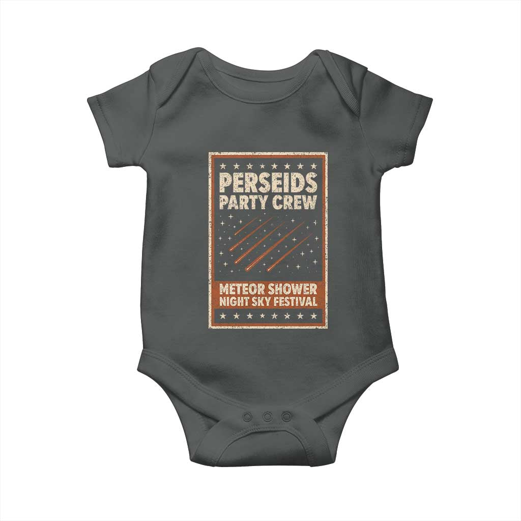 Vintage Perseids Party Crew August 2026 Baby Onesie Annual Night Sky Festival Graphic