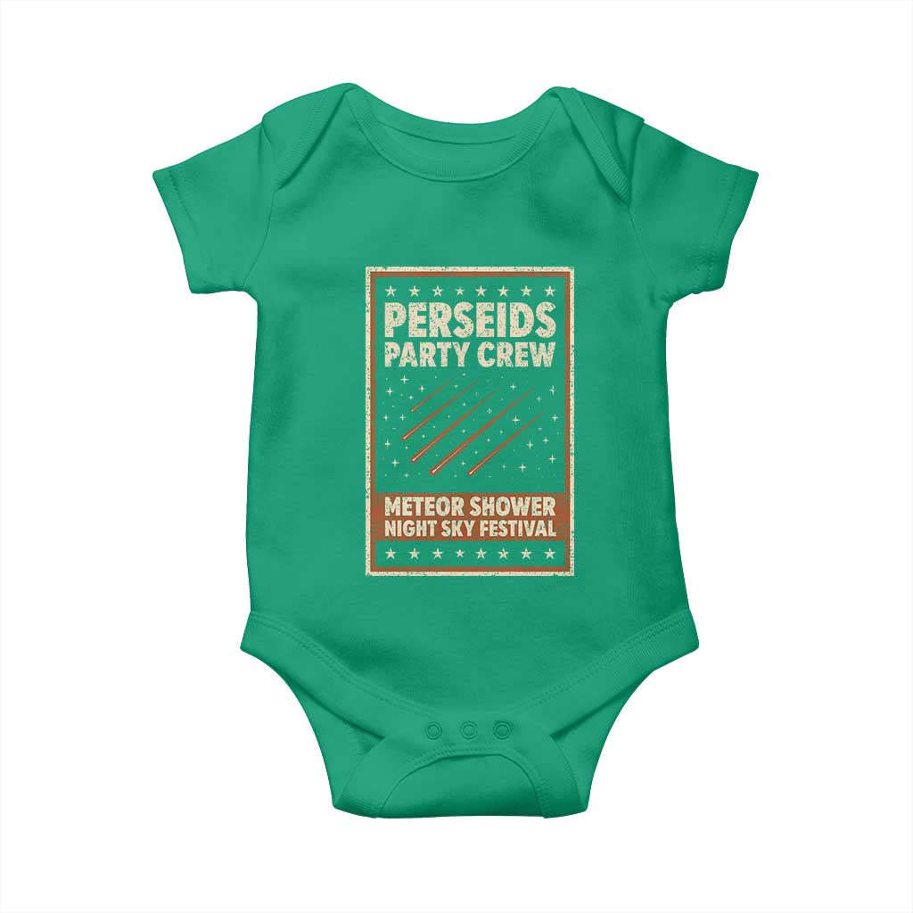 Vintage Perseids Party Crew August 2026 Baby Onesie Annual Night Sky Festival Graphic