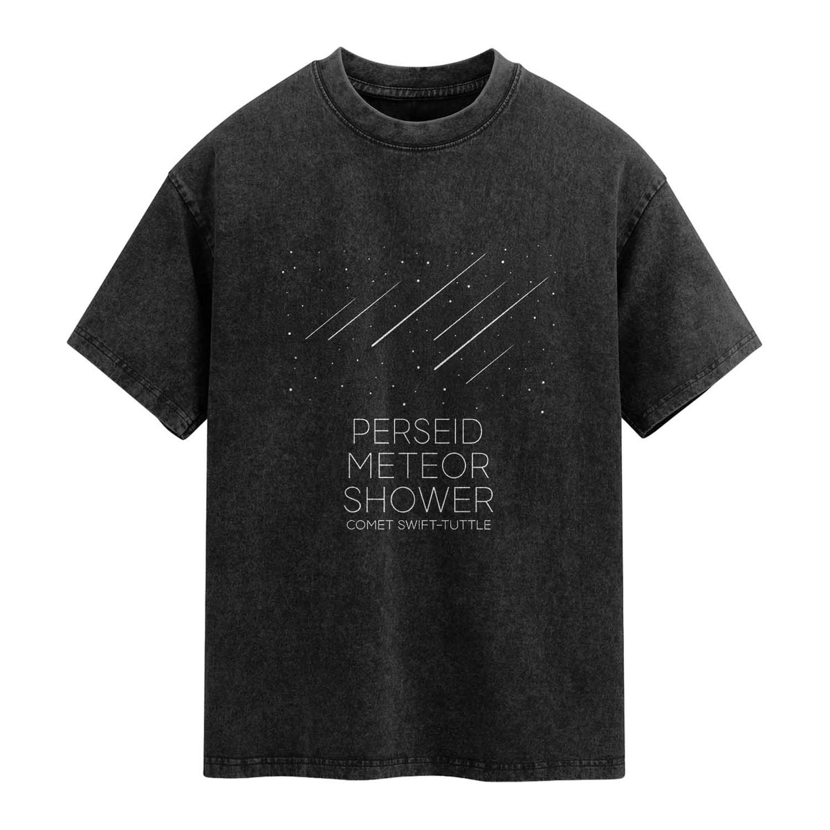 Perseid Meteor Shower Comet Swift Tuttle Washed Cotton T-Shirt Celestial Astronomy Graphic