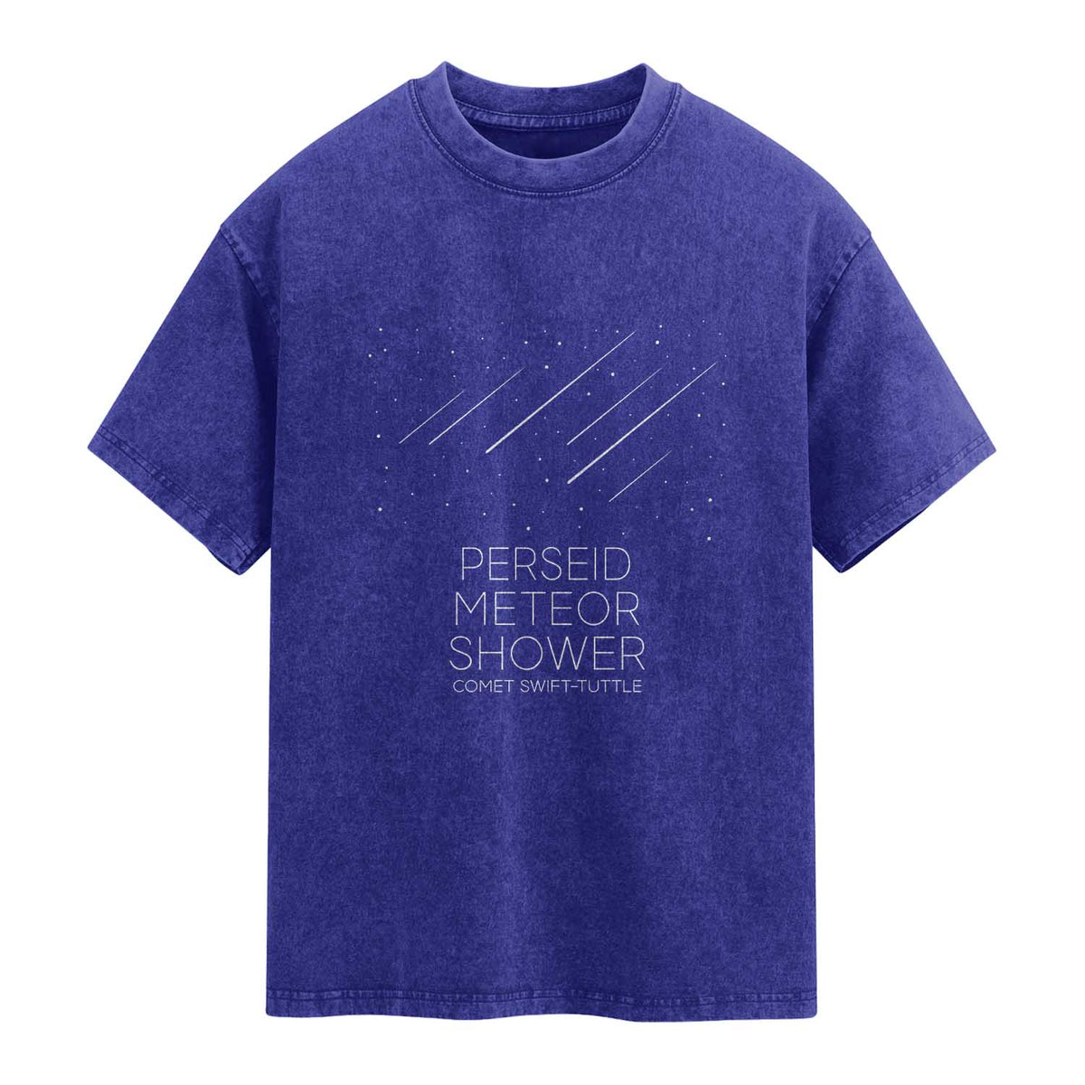 Perseid Meteor Shower Comet Swift Tuttle Washed Cotton T-Shirt Celestial Astronomy Graphic