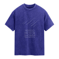 Perseid Meteor Shower Comet Swift Tuttle Washed Cotton T-Shirt Celestial Astronomy Graphic