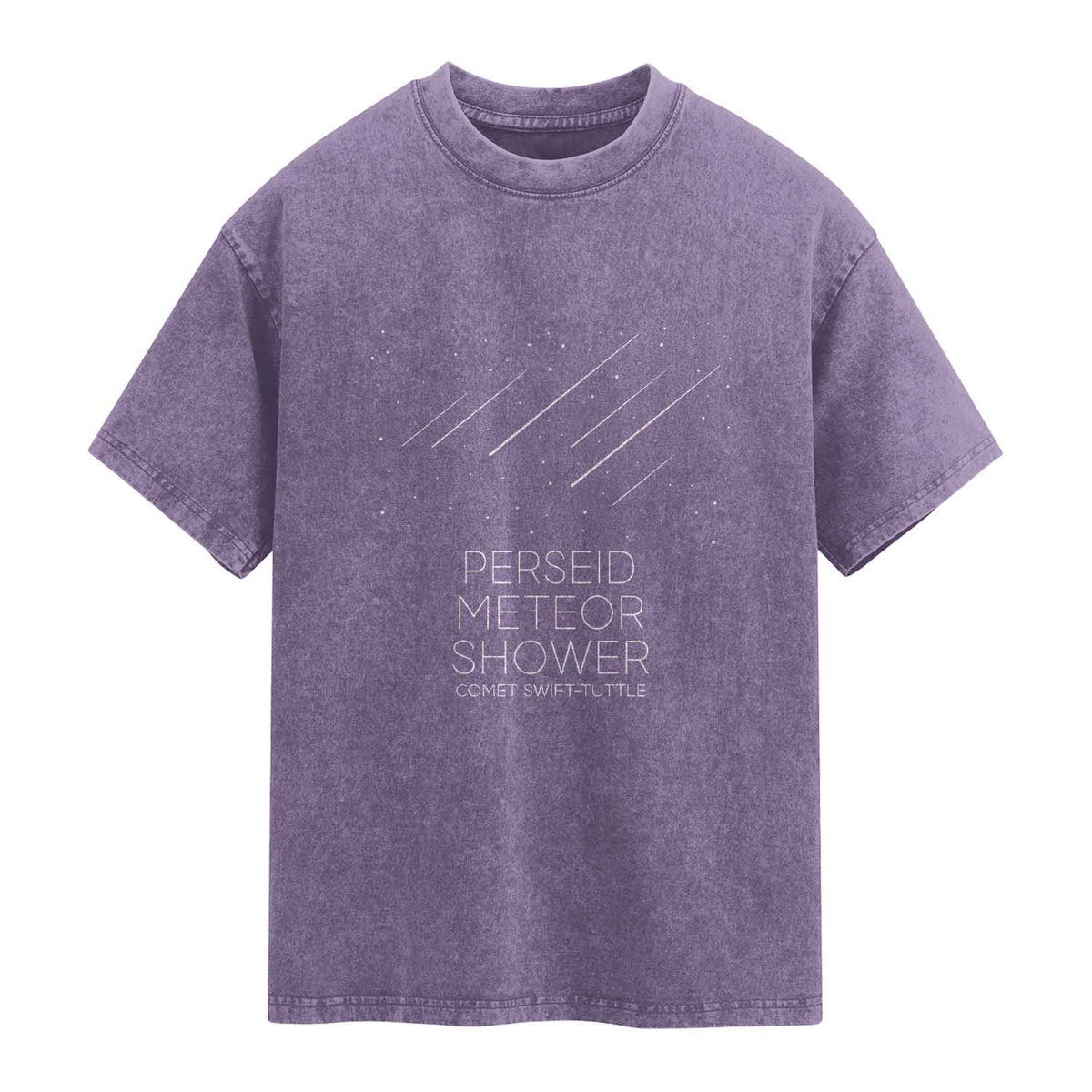 Perseid Meteor Shower Comet Swift Tuttle Washed Cotton T-Shirt Celestial Astronomy Graphic