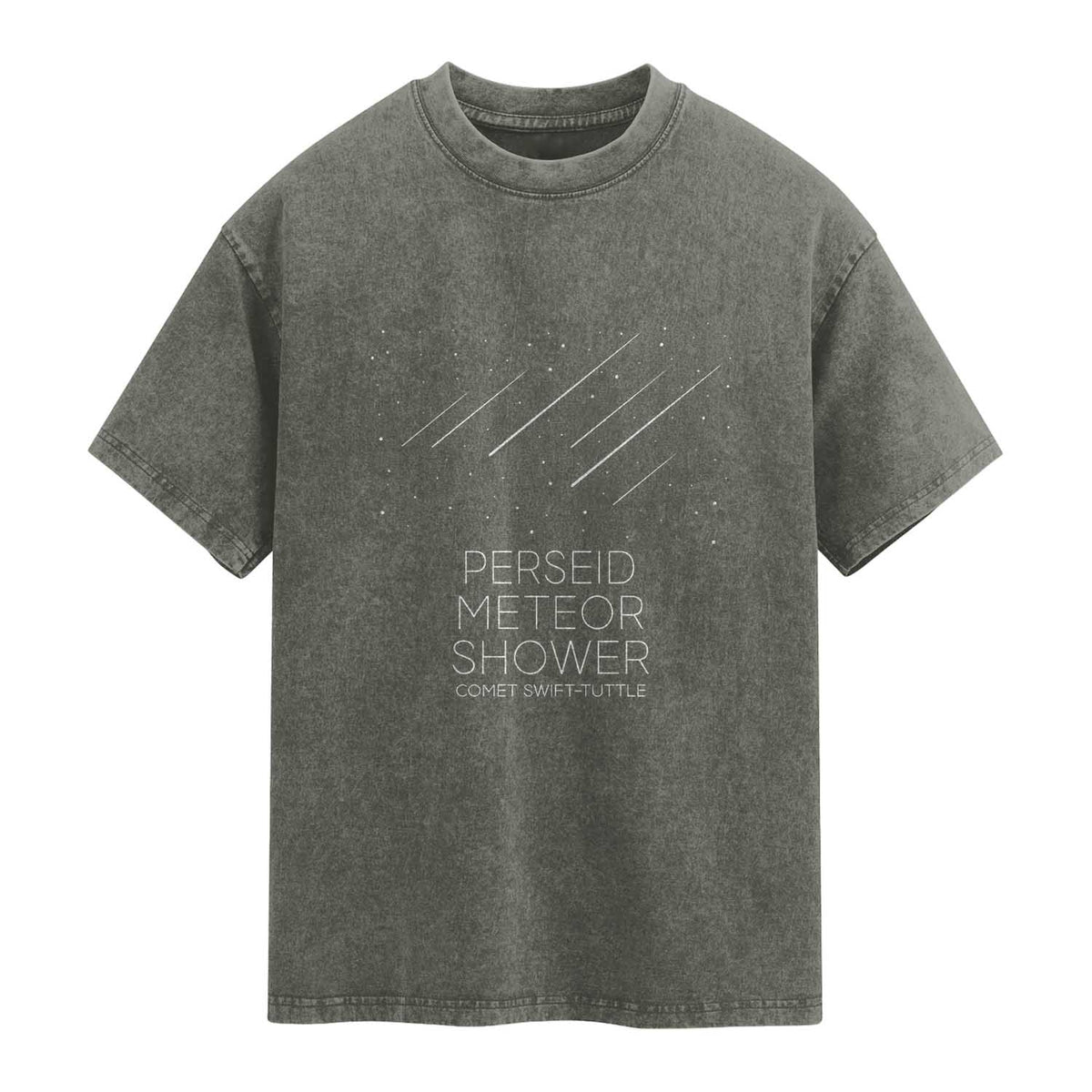 Perseid Meteor Shower Comet Swift Tuttle Washed Cotton T-Shirt Celestial Astronomy Graphic