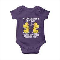 Funny 420 Weed Rubber Duck Graphic Baby Onesie My Ducks Arent In A Row They Are In A Circle Passing A Joint