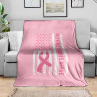 Nobody Fights Alone Pink Ribbon Flag Throw Blanket Breast Cancer Awareness Support - Wonder Print Shop