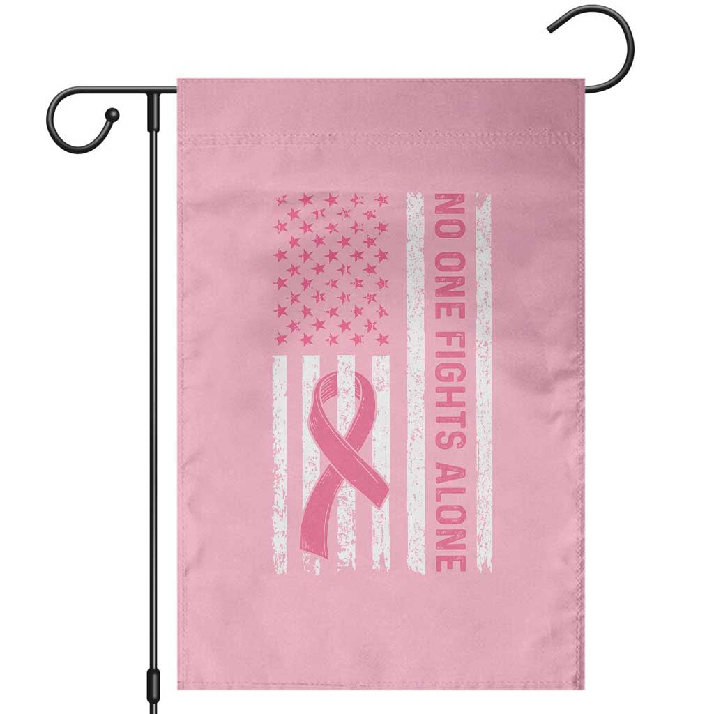Nobody Fights Alone Pink Ribbon Flag Garden Flag Breast Cancer Awareness Support - Wonder Print Shop