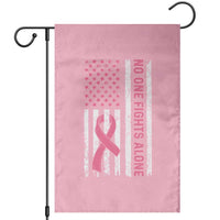 Nobody Fights Alone Pink Ribbon Flag Garden Flag Breast Cancer Awareness Support - Wonder Print Shop