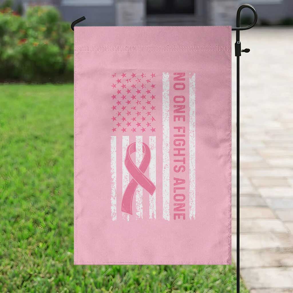 Nobody Fights Alone Pink Ribbon Flag Garden Flag Breast Cancer Awareness Support - Wonder Print Shop