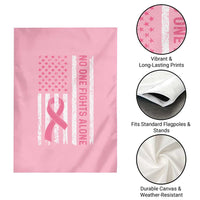 Nobody Fights Alone Pink Ribbon Flag Garden Flag Breast Cancer Awareness Support - Wonder Print Shop