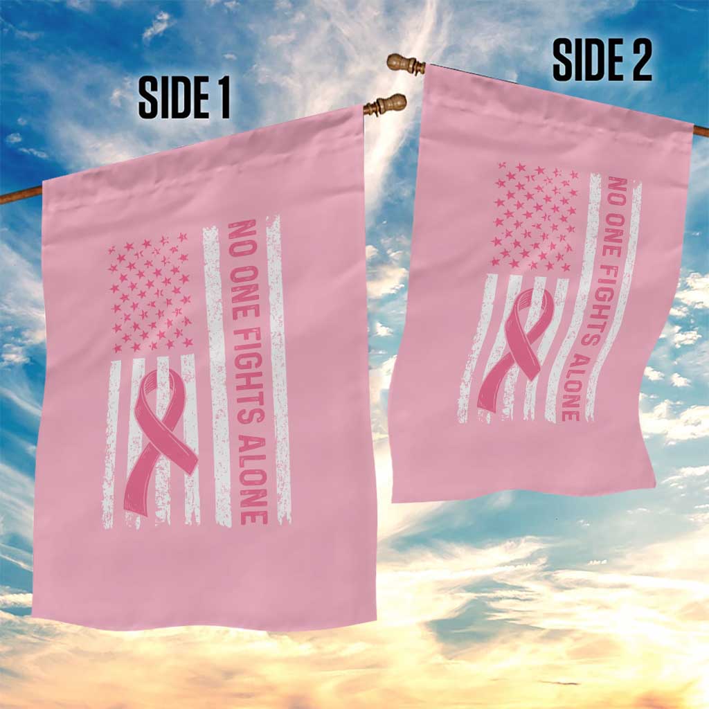 Nobody Fights Alone Pink Ribbon Flag Garden Flag Breast Cancer Awareness Support - Wonder Print Shop