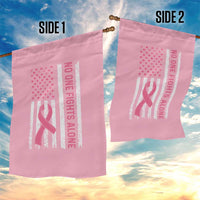 Nobody Fights Alone Pink Ribbon Flag Garden Flag Breast Cancer Awareness Support - Wonder Print Shop