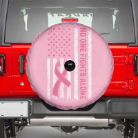 Nobody Fights Alone Pink Ribbon Flag Spare Tire Cover Breast Cancer Awareness Support - Wonder Print Shop