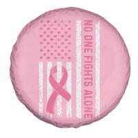 Nobody Fights Alone Pink Ribbon Flag Spare Tire Cover Breast Cancer Awareness Support - Wonder Print Shop