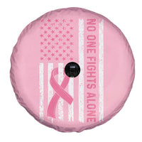 Nobody Fights Alone Pink Ribbon Flag Spare Tire Cover Breast Cancer Awareness Support - Wonder Print Shop