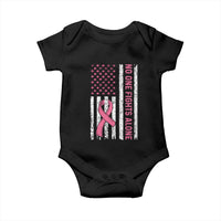 Nobody Fights Alone Pink Ribbon Flag Baby Onesie Breast Cancer Awareness Support - Wonder Print Shop