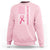 Nobody Fights Alone Pink Ribbon Flag Sweatshirt Breast Cancer Awareness Support - Wonder Print Shop
