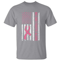 Nobody Fights Alone Pink Ribbon Flag T Shirt Breast Cancer Awareness Support - Wonder Print Shop