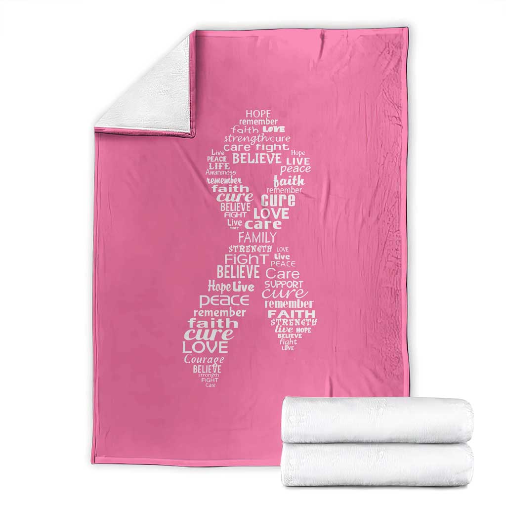 Inspirational Breast Cancer Awareness Throw Blanket Pink Ribbon Support - Wonder Print Shop