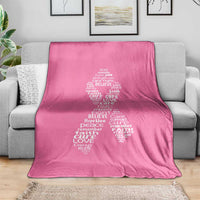 Inspirational Breast Cancer Awareness Throw Blanket Pink Ribbon Support - Wonder Print Shop