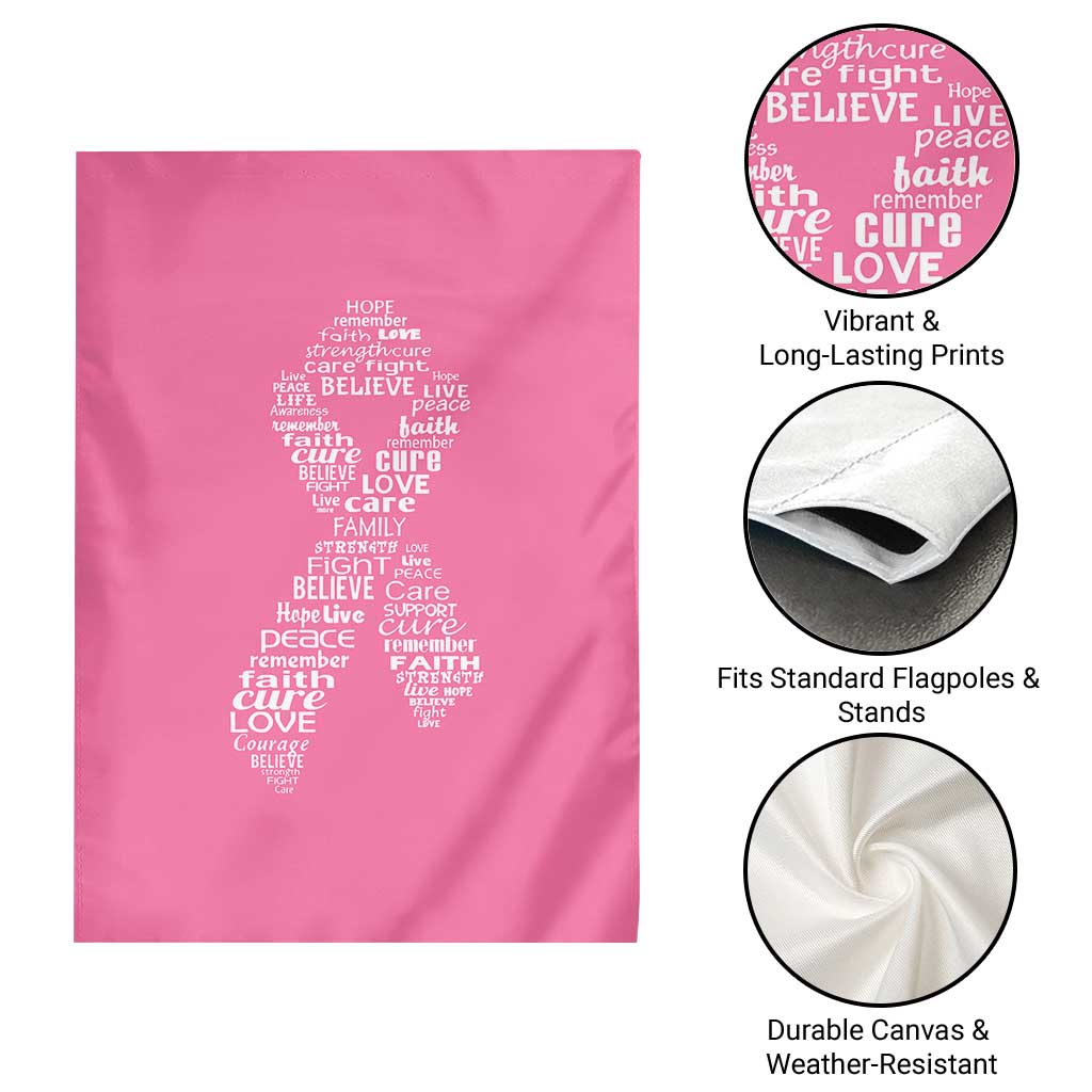 Inspirational Breast Cancer Awareness Garden Flag Pink Ribbon Support - Wonder Print Shop