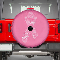 Inspirational Breast Cancer Awareness Spare Tire Cover Pink Ribbon Support - Wonder Print Shop
