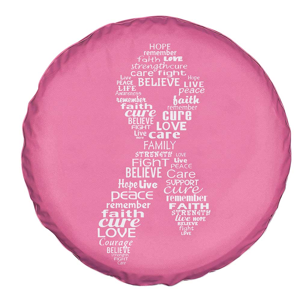 Inspirational Breast Cancer Awareness Spare Tire Cover Pink Ribbon Support - Wonder Print Shop