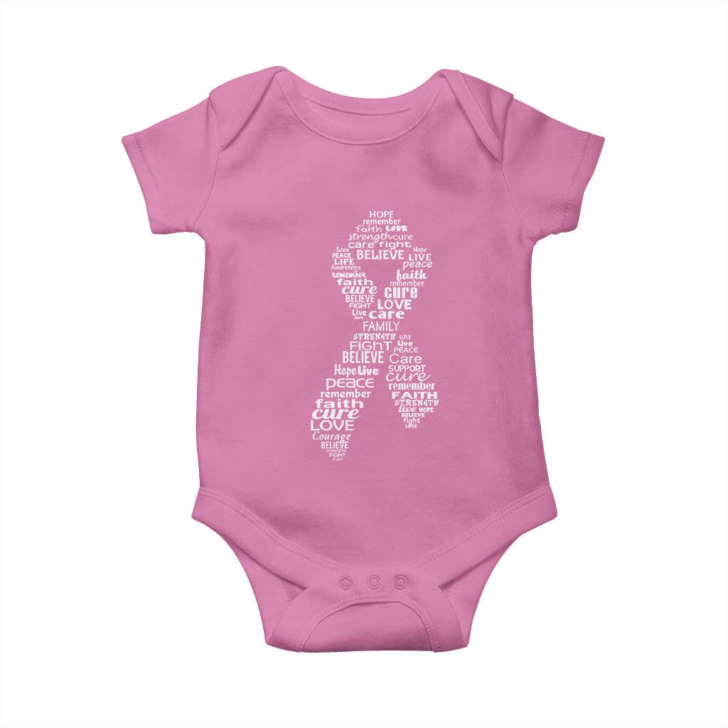 Inspirational Breast Cancer Awareness Baby Onesie Pink Ribbon Support - Wonder Print Shop