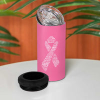Inspirational Breast Cancer Awareness 4 in 1 Can Cooler Tumbler Pink Ribbon Support - Wonder Print Shop