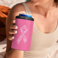 Inspirational Breast Cancer Awareness 4 in 1 Can Cooler Tumbler Pink Ribbon Support - Wonder Print Shop