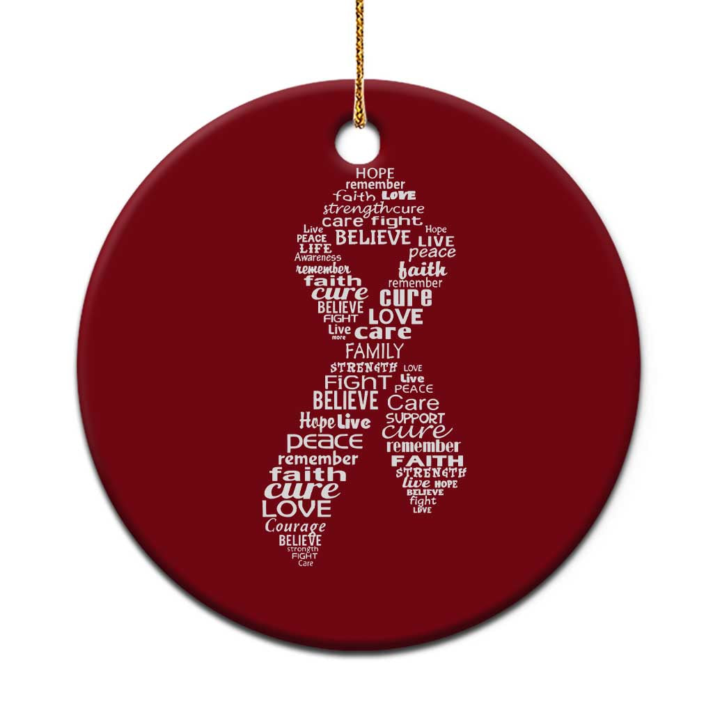 Inspirational Breast Cancer Awareness Ceramic Ornament Pink Ribbon Support - Wonder Print Shop