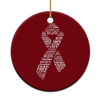 Inspirational Breast Cancer Awareness Ceramic Ornament Pink Ribbon Support - Wonder Print Shop