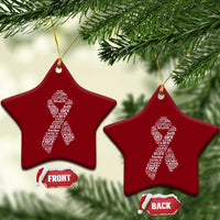 Inspirational Breast Cancer Awareness Ceramic Ornament Pink Ribbon Support - Wonder Print Shop