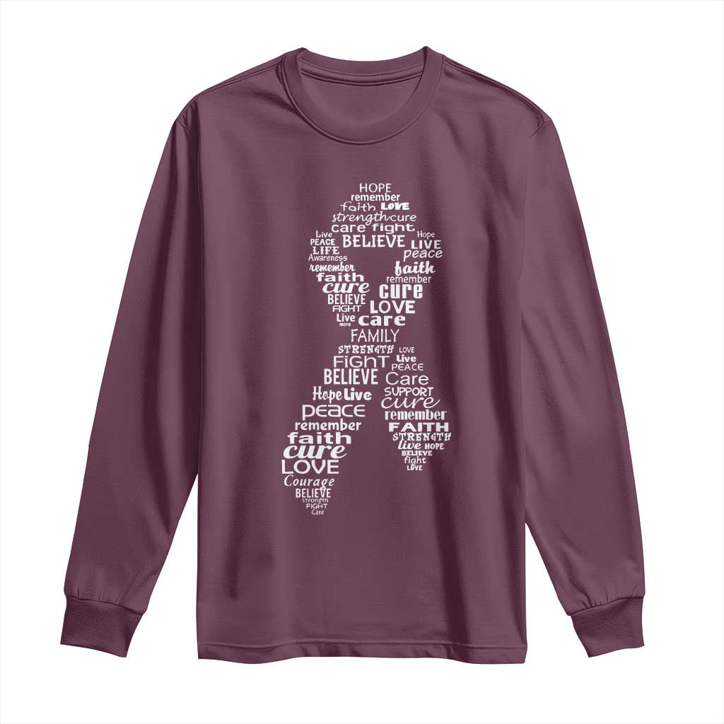 Inspirational Breast Cancer Awareness Long Sleeve Shirt Pink Ribbon Support - Wonder Print Shop