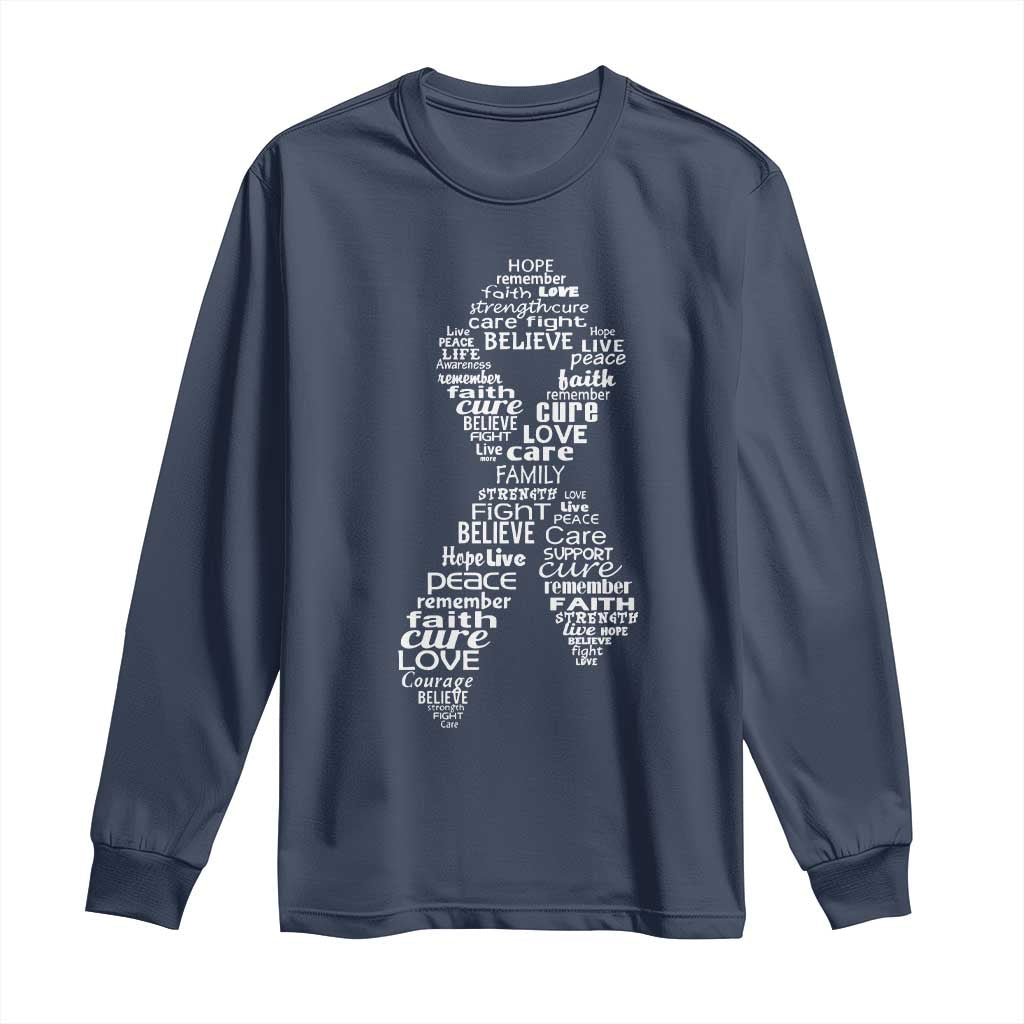 Inspirational Breast Cancer Awareness Long Sleeve Shirt Pink Ribbon Support - Wonder Print Shop