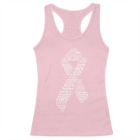 Inspirational Breast Cancer Awareness Racerback Tank Top Pink Ribbon Support - Wonder Print Shop