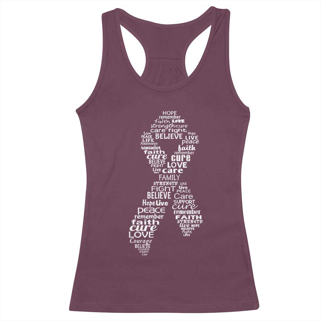 Inspirational Breast Cancer Awareness Racerback Tank Top Pink Ribbon Support - Wonder Print Shop