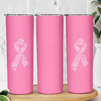 Inspirational Breast Cancer Awareness Skinny Tumbler Pink Ribbon Support - Wonder Print Shop