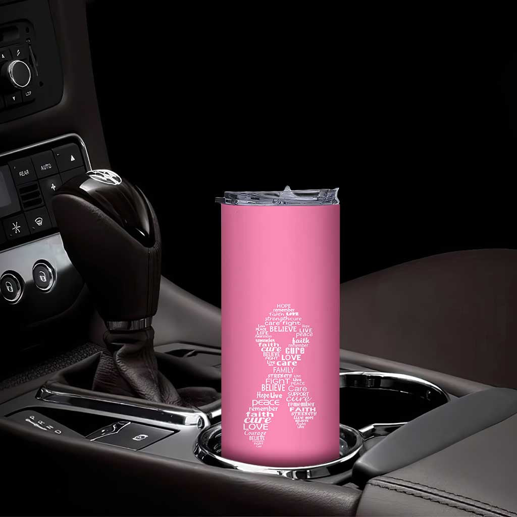Inspirational Breast Cancer Awareness Skinny Tumbler Pink Ribbon Support - Wonder Print Shop