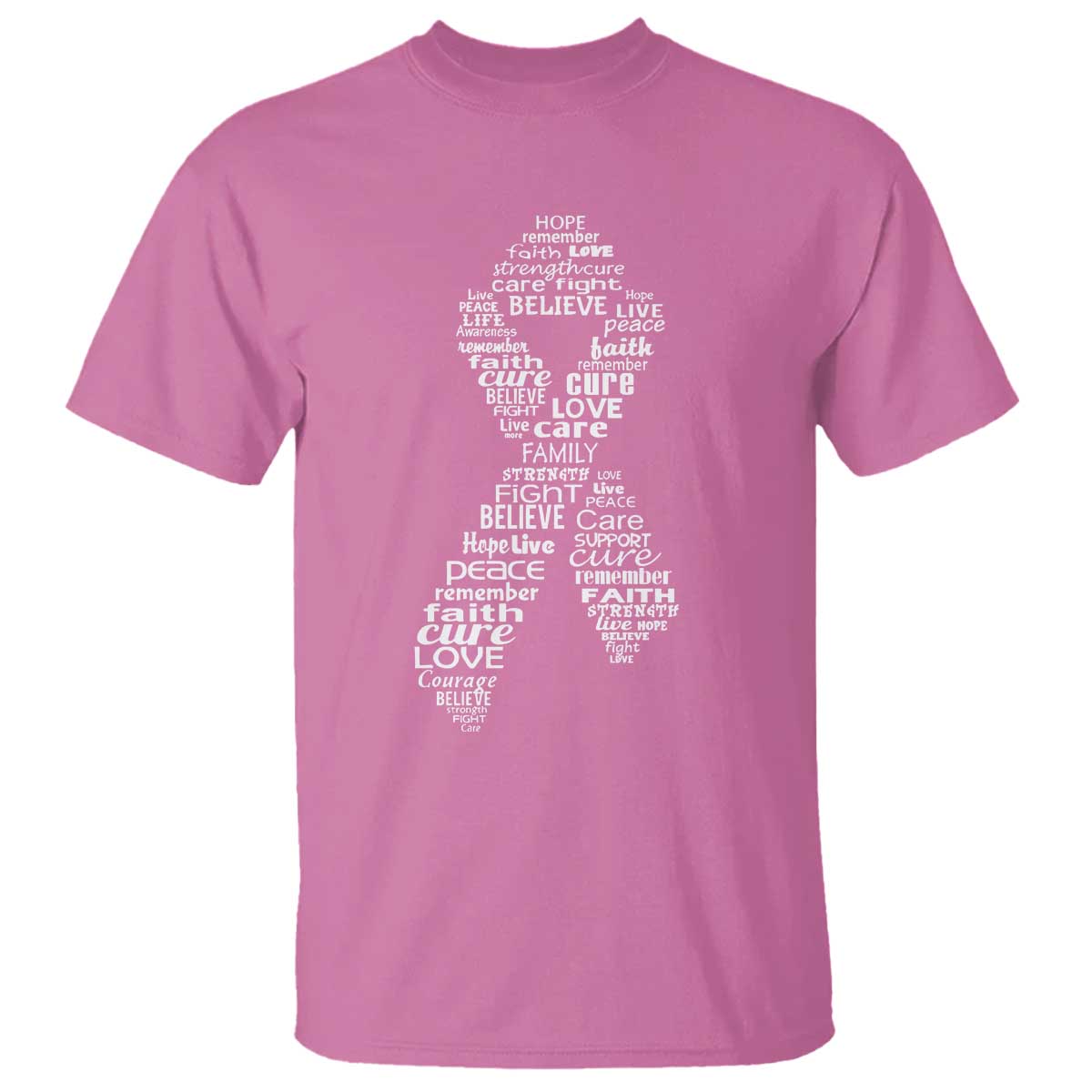 Inspirational Breast Cancer Awareness T Shirt Pink Ribbon Support - Wonder Print Shop