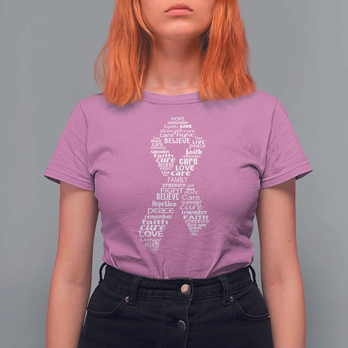 Inspirational Breast Cancer Awareness T Shirt For Women Pink Ribbon Support - Wonder Print Shop