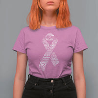 Inspirational Breast Cancer Awareness T Shirt For Women Pink Ribbon Support - Wonder Print Shop