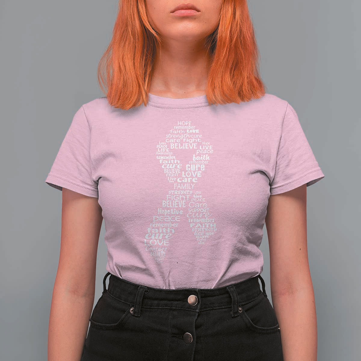 Inspirational Breast Cancer Awareness T Shirt For Women Pink Ribbon Support - Wonder Print Shop