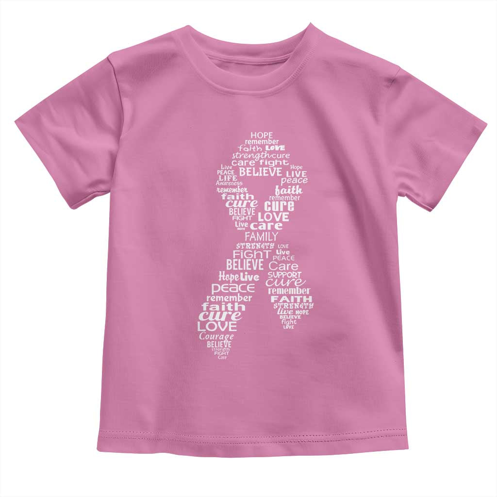 Inspirational Breast Cancer Awareness Toddler T Shirt Pink Ribbon Support - Wonder Print Shop