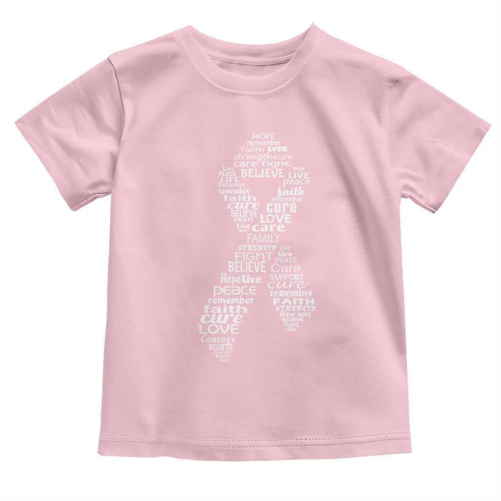Inspirational Breast Cancer Awareness Toddler T Shirt Pink Ribbon Support - Wonder Print Shop